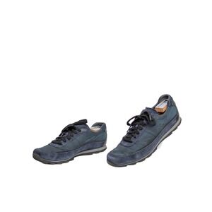 Prada Milano Nylon Suede Sneakers Navy Blue Men's US 8.5 EU 41.5